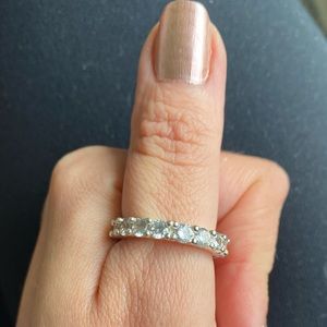 Cubic Zirconia Silver Plated size 8 ring